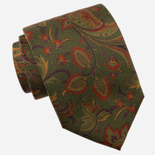 Load image into Gallery viewer, Borromeo - Printed Madder Silk Tie - Olive
