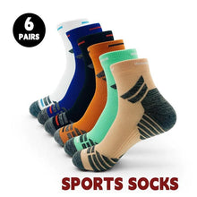 Load image into Gallery viewer, Men's Padded Ankle Socks - 6 Pairs of Performance Sports Running Socks for All-Day Comfort