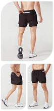 Load image into Gallery viewer, Men's Running Shorts Quick-drying Fitness Black Double Layer Shorts Men New Sport Workout Training Bodybuilding Short Pants