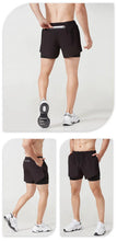 Load image into Gallery viewer, Men's Running Shorts Quick-drying Fitness Black Double Layer Shorts Men New Sport Workout Training Bodybuilding Short Pants