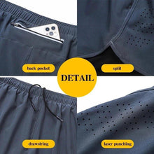 Load image into Gallery viewer, Men's Running Shorts Quick-drying Fitness Black Double Layer Shorts Men New Sport Workout Training Bodybuilding Short Pants