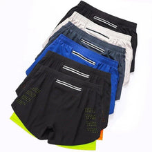 Load image into Gallery viewer, Men's Running Shorts Quick-drying Fitness Black Double Layer Shorts Men New Sport Workout Training Bodybuilding Short Pants