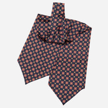 Load image into Gallery viewer, Barberini - Silk Ascot Cravat Tie - Navy and Red