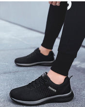 Load image into Gallery viewer, Mens Sport Running Sneakers Fashion Men Casual Shoes Breathable Shoes Walking Sneakers Men's Tennis Black Sneakers Trainers Mesh Flat Breathable Summer Walking Beach Mesh Design