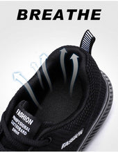 Load image into Gallery viewer, Mens Sport Running Sneakers Fashion Men Casual Shoes Breathable Shoes Walking Sneakers Men's Tennis Black Sneakers Trainers Mesh Flat Breathable Summer Walking Beach Mesh Design