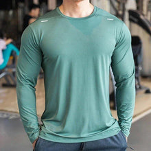 Load image into Gallery viewer, Men's Sports Fitness Long Sleeve Outdoor Badminton Quick Dry Training Shirt Casual Thin Running Top Bodybuilding Sportswear