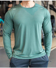 Load image into Gallery viewer, Men's Sports Fitness Long Sleeve Outdoor Badminton Quick Dry Training Shirt Casual Thin Running Top Bodybuilding Sportswear