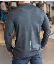 Load image into Gallery viewer, Men's Sports Fitness Long Sleeve Outdoor Badminton Quick Dry Training Shirt Casual Thin Running Top Bodybuilding Sportswear