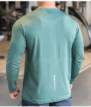 Load image into Gallery viewer, Men's Sports Fitness Long Sleeve Outdoor Badminton Quick Dry Training Shirt Casual Thin Running Top Bodybuilding Sportswear