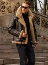 Load image into Gallery viewer, Men's Stylish Winter Fur-Lined Leather Jacket