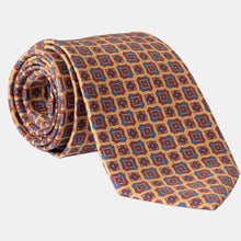 Load image into Gallery viewer, Parma - Printed Madder Silk Tie - Amber Yellow
