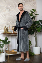 Load image into Gallery viewer, Men’s Robe with Hood – Ultra-Soft Plush Comfort for Everyday Use