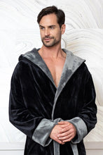 Load image into Gallery viewer, Men’s Robe with Hood – Ultra-Soft Plush Comfort for Everyday Use