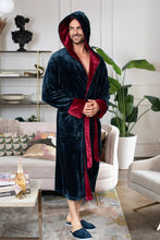 Load image into Gallery viewer, Men’s Robe with Hood – Ultra-Soft Plush Comfort for Everyday Use