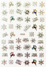 Load image into Gallery viewer, Merry Christmas Nail Art Decals Decoration Self Adhesive Nail Art Stickers Manicure Design White Snow Sticker for Nail Design Xmas Gift Nails Snowflake Nail Art Stickers Decals Christmas Nail 3D Self Adhesive Nail Stickers for Acrylic Nails Snowflake