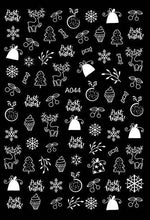 Load image into Gallery viewer, Merry Christmas Nail Art Decals Decoration Self Adhesive Nail Art Stickers Manicure Design White Snow Sticker for Nail Design Xmas Gift Nails Snowflake Nail Art Stickers Decals Christmas Nail 3D Self Adhesive Nail Stickers for Acrylic Nails Snowflake