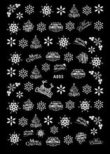Load image into Gallery viewer, Merry Christmas Nail Art Decals Decoration Self Adhesive Nail Art Stickers Manicure Design White Snow Sticker for Nail Design Xmas Gift Nails Snowflake Nail Art Stickers Decals Christmas Nail 3D Self Adhesive Nail Stickers for Acrylic Nails Snowflake