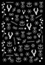 Load image into Gallery viewer, Merry Christmas Nail Art Decals Decoration Self Adhesive Nail Art Stickers Manicure Design White Snow Sticker for Nail Design Xmas Gift Nails Snowflake Nail Art Stickers Decals Christmas Nail 3D Self Adhesive Nail Stickers for Acrylic Nails Snowflake