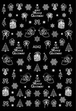 Load image into Gallery viewer, Merry Christmas Nail Art Decals Decoration Self Adhesive Nail Art Stickers Manicure Design White Snow Sticker for Nail Design Xmas Gift Nails Snowflake Nail Art Stickers Decals Christmas Nail 3D Self Adhesive Nail Stickers for Acrylic Nails Snowflake