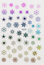 Load image into Gallery viewer, Merry Christmas Nail Art Decals Decoration Self Adhesive Nail Art Stickers Manicure Design White Snow Sticker for Nail Design Xmas Gift Nails Snowflake Nail Art Stickers Decals Christmas Nail 3D Self Adhesive Nail Stickers for Acrylic Nails Snowflake
