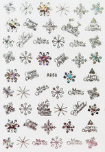 Load image into Gallery viewer, Merry Christmas Nail Art Decals Decoration Self Adhesive Nail Art Stickers Manicure Design White Snow Sticker for Nail Design Xmas Gift Nails Snowflake Nail Art Stickers Decals Christmas Nail 3D Self Adhesive Nail Stickers for Acrylic Nails Snowflake