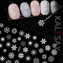 Load image into Gallery viewer, Merry Christmas Nail Art Decals Decoration Self Adhesive Nail Art Stickers Manicure Design White Snow Sticker for Nail Design Xmas Gift Nails Snowflake Nail Art Stickers Decals Christmas Nail 3D Self Adhesive Nail Stickers for Acrylic Nails Snowflake