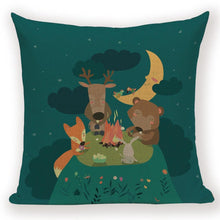 Load image into Gallery viewer, Merry Christmas Tree Cute Deer Happy Festival New Year Decorations Christmas Throw Pillow Covers Christmas Decorative Couch Pillow Cases Cotton Linen Pillow Square Cushion Cover For Home Bed