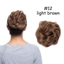 Load image into Gallery viewer, Messy Bun Scrunchy Hair Bun Fake Hair Synthetic Women Chignon Elastic Hair Band Hairpieces For Women Updo Donut Chignon Clip in Hair Extension For Volumized Hair Buns For Girls