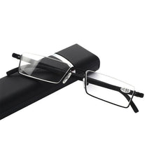Load image into Gallery viewer, Metal Anti Blue Light Reading Glasses Men Half Frame Prescription Eyeglasses Male Eyewear With Case For Men And Women Unisex Stylish Eyeglasses Glasses Clear Lens +1.75