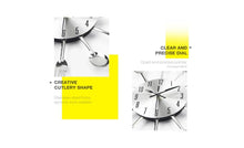Load image into Gallery viewer, Metal Kitchen Wall Clock Creative Kitchen Wall Clock 3D Modern Creative Kitchen Cutlery Spoon Fork Time Like Wall Clock Wall Sticker Room Home Decoration Quartz Wall Art Cutlery Mounted Clocks Modern Design Home Decorative