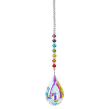 Load image into Gallery viewer, Metallic Hoop Moon Sun Catcher Hanging Crystal Pendant Chandelier Lamps Light Crystals Glass Pendants Light Rainbow Maker Wind Chime Hanging Drop Gift of Good Luck Garden Decor Hanging Ornament For Home Decoration