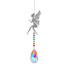 Load image into Gallery viewer, Metallic Hoop Moon Sun Catcher Hanging Crystal Pendant Chandelier Lamps Light Crystals Glass Pendants Light Rainbow Maker Wind Chime Hanging Drop Gift of Good Luck Garden Decor Hanging Ornament For Home Decoration