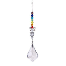 Load image into Gallery viewer, Metallic Hoop Moon Sun Catcher Hanging Crystal Pendant Chandelier Lamps Light Crystals Glass Pendants Light Rainbow Maker Wind Chime Hanging Drop Gift of Good Luck Garden Decor Hanging Ornament For Home Decoration