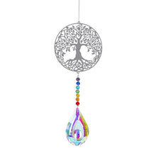 Load image into Gallery viewer, Metallic Hoop Moon Sun Catcher Hanging Crystal Pendant Chandelier Lamps Light Crystals Glass Pendants Light Rainbow Maker Wind Chime Hanging Drop Gift of Good Luck Garden Decor Hanging Ornament For Home Decoration