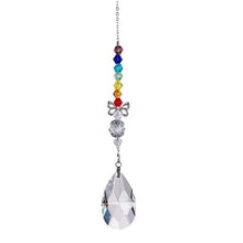 Load image into Gallery viewer, Metallic Hoop Moon Sun Catcher Hanging Crystal Pendant Chandelier Lamps Light Crystals Glass Pendants Light Rainbow Maker Wind Chime Hanging Drop Gift of Good Luck Garden Decor Hanging Ornament For Home Decoration