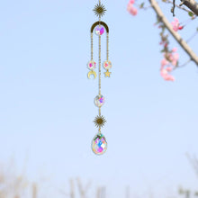Load image into Gallery viewer, Metallic Hoop Moon Sun Wind Chimes K9 Crystal Prisms Hanging Sun-catcher Rainbow Chaser Window Curtains Pendant Home Decor Gifts For Wall Hanging Decor Room Home Photography Prop