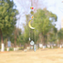 Load image into Gallery viewer, Metallic Hoop Moon Sun Wind Chimes K9 Crystal Prisms Hanging Sun-catcher Rainbow Chaser Window Curtains Pendant Home Decor Gifts For Wall Hanging Decor Room Home Photography Prop