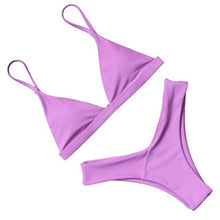 Load image into Gallery viewer, Micro Mini Bikini Swimwear Women Halter Push Up Bikini Set Padded Bra Women's Underwired Triangle Bathing Two Pieces Swimsuit Bikini Set Swimsuit Bandage Swim Suit