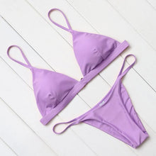 Load image into Gallery viewer, Micro Mini Bikini Swimwear Women Halter Push Up Bikini Set Padded Bra Women's Underwired Triangle Bathing Two Pieces Swimsuit Bikini Set Swimsuit Bandage Swim Suit