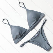 Load image into Gallery viewer, Micro Mini Bikini Swimwear Women Halter Push Up Bikini Set Padded Bra Women's Underwired Triangle Bathing Two Pieces Swimsuit Bikini Set Swimsuit Bandage Swim Suit