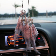 Load image into Gallery viewer, Mini Dream Catcher Car Pendant Wind Chimes Feather Decoration Home Decor Dream Catchers Car Handmade Hanging Charm Wind Chime Traditional White Feather Ornaments Wall Hanging Adornment Handmade Dreamcatcher Gifts