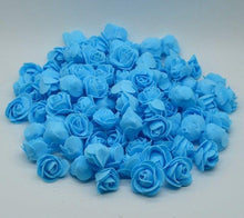 Load image into Gallery viewer, Mini Fake Rose Flower Heads 50/100/200 Pieces Teddy Bear of Roses 3cm Foam Wedding Flowers Accessories Make Bridal Hair Clips Headbands Dress