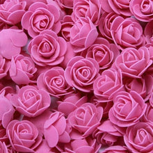 Load image into Gallery viewer, Mini Fake Rose Flower Heads 50/100/200 Pieces Teddy Bear of Roses 3cm Foam Wedding Flowers Accessories Make Bridal Hair Clips Headbands Dress