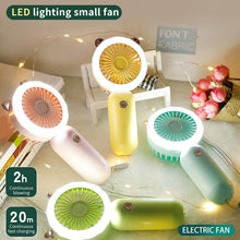 Load image into Gallery viewer, Mini Portable Fan USB Rechargeable Night Light Cooling Handheld Fan Three Speed Adjustable Pocket Personal Small Hand Fan for Child Home School Travel LED Fan