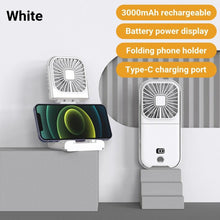 Load image into Gallery viewer, Mini Portable Outdoor Hand Fan Hanging Neck Fan USB Charging 3000mAh Battery Powered 180° Folding Wireless Table Air Cooling Fan 4 Adjustable Speed Portable Pocket Fan for Office Outdoor Travel