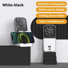 Load image into Gallery viewer, Mini Portable Outdoor Hand Fan Hanging Neck Fan USB Charging 3000mAh Battery Powered 180° Folding Wireless Table Air Cooling Fan 4 Adjustable Speed Portable Pocket Fan for Office Outdoor Travel