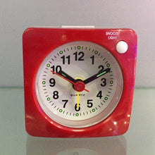 Load image into Gallery viewer, Mini Square Plastic Student Alarm Clock Silent Snooze Bedside Needle Alarm Clock Analog Alarm Clock Battery Operated for Heavy Sleepers Adults Bedrooms Bedside Kids Elderly Non Ticking Alarm Clocks with Non Ticking Portable Home Travel Alarm Clock