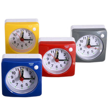 Load image into Gallery viewer, Mini Square Plastic Student Alarm Clock Silent Snooze Bedside Needle Alarm Clock Analog Alarm Clock Battery Operated for Heavy Sleepers Adults Bedrooms Bedside Kids Elderly Non Ticking Alarm Clocks with Non Ticking Portable Home Travel Alarm Clock