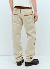 Load image into Gallery viewer, Miu Miu Men Leather Trim Canvas Pants