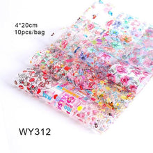 Load image into Gallery viewer, Mix Nail Art Transfer Foil Sticker Angles Decoration Nail Art Decals Design For Nails Wraps Follie Nail Foil Transfer Sticker Kit, Nail Art Decals Nail Foil Glass Paper Nail Decals Nail Wraps for Nail Art Decorations Supplies